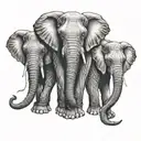 3 headed elephant tattoo design idea