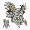 Aztec Male  Chest Armor tattoo design idea