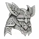 Aztec Male  Chest Armor tattoo design idea