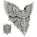 Aztec Male  Chest Armor tattoo design idea