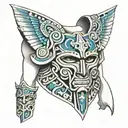 Aztec Male  Chest Armor tattoo design idea