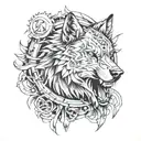concept tattoo design combining elements strength wolf sparta tattoo design idea