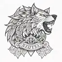 concept tattoo design combining elements strength wolf sparta tattoo design idea
