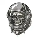 skeleton astronaut face  tattoo design idea