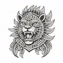 traditional aztec jaguar warrior tattoo design idea