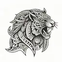 traditional aztec jaguar warrior tattoo design idea