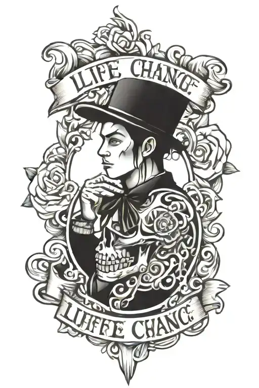 1 life 1 chance always hustle tattoo design idea
