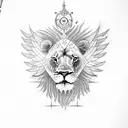 Lion with wings tattoo design idea