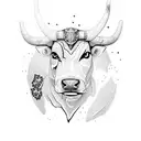 half cow , half dog  tattoo design idea