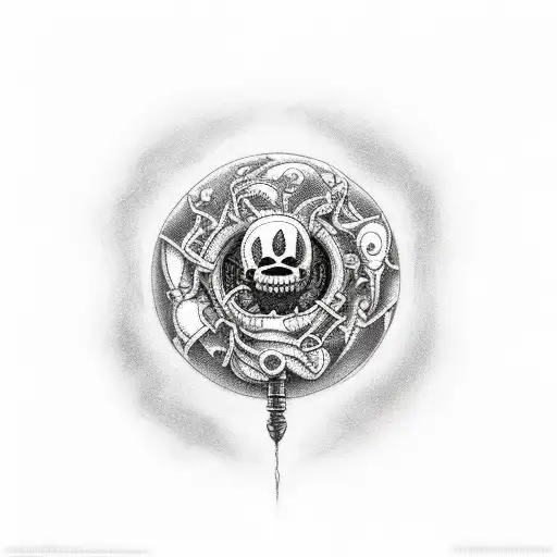 Realistic depiction of the underground world in Undertale tattoo design idea