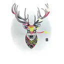 stag head tattoo design idea