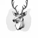 stag head tattoo design idea