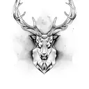 stag head tattoo design idea