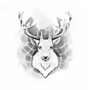 stag head tattoo design idea
