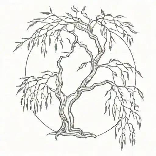 willow tree  tattoo design idea