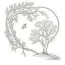 willow tree  tattoo design idea