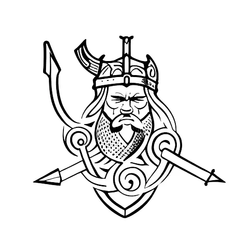 viking arrow tattoo design idea