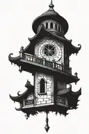 bell tower tattoo design idea