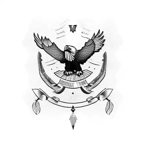 family tree with eagle tattoo design idea