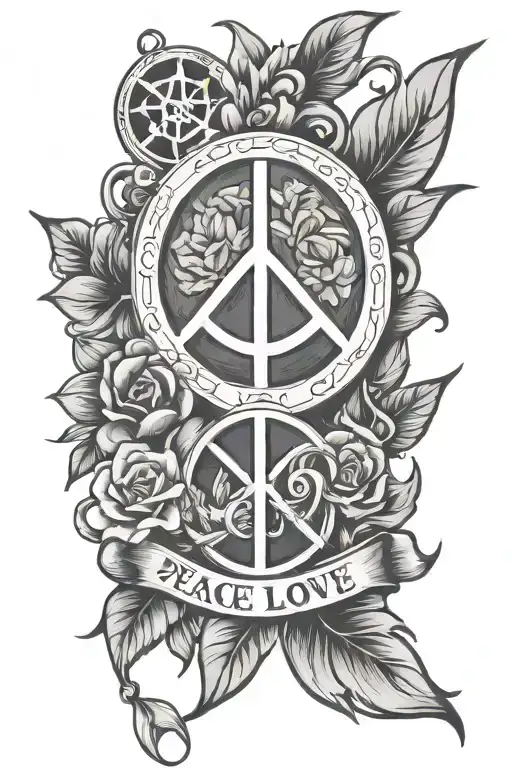 peace love and prosperity tattoo design idea