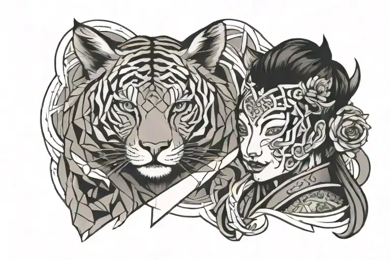 mother and son geometric tattoo design tattoo design idea