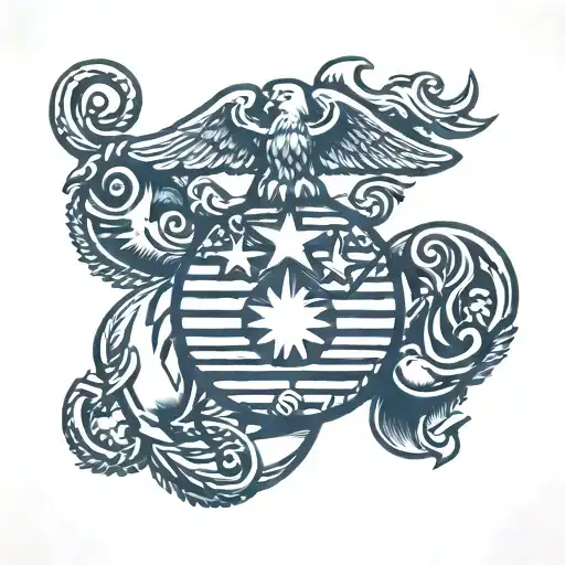 marine corps emblem tattoo design idea