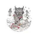wabi Sabi city nature storyteller tattoo design idea