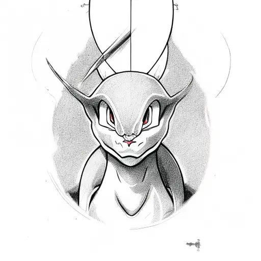 mewtwo strong on wakeboard tattoo design idea