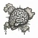 adhd brain tattoo design idea