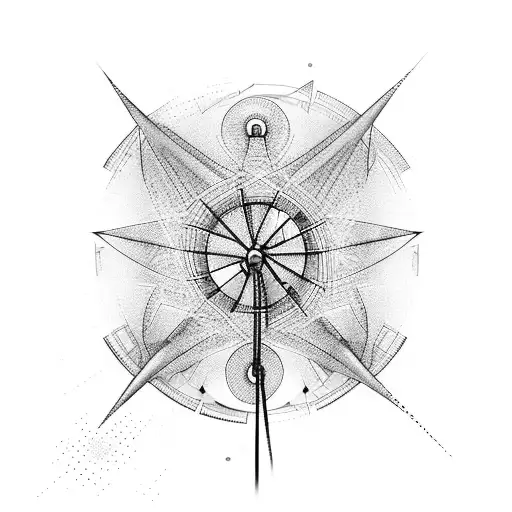 Abstract wind turbine design incorporating electronic symbols tattoo design idea