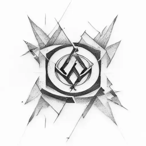 Linkin park logo letters and dark Ambient tattoo design idea