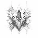 Linkin park logo letters and dark Ambient tattoo design idea