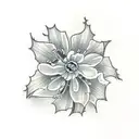 narcissus and holly flower tattoo design idea