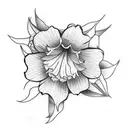 narcissus and holly flower tattoo design idea