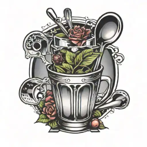 shaker and bar spoon  tattoo design idea