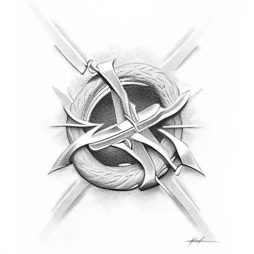 cross whip tattoo design idea