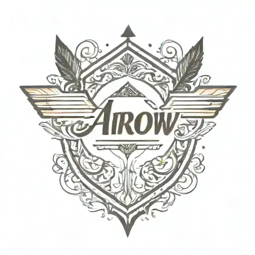 ARROW WITH NAME "JYP" Written In Words tattoo design idea