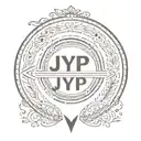 In Circle ARROW WITH NAME "JYP" Written In Words  tattoo design idea