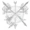 ZODIAC ARROW WITH NAME "JYP" tattoo design idea