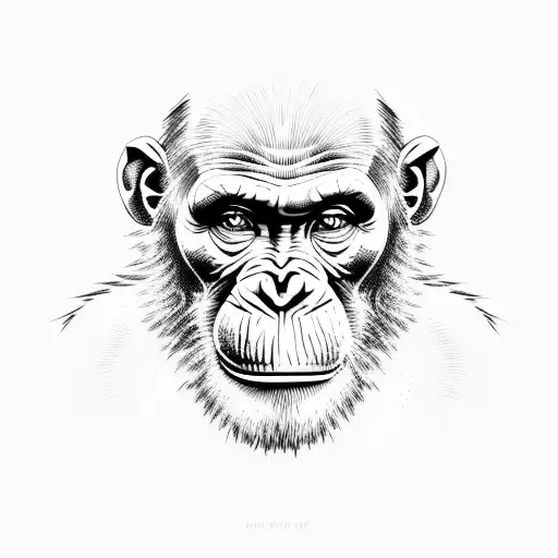 rich chimpanzee tattoo design idea