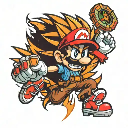 Mario crash bandicoot   tattoo design idea