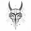 Mandalorian mythosaur skull surrounded by intricate geometric patterns tattoo design idea