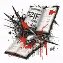 life, book and pain calendar tattoo design idea