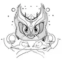 lua, mar, borboleta tattoo design idea