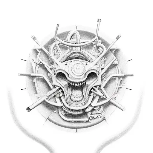 spray gun with a pencil tattoo design idea