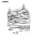 asian landscape tattoo design idea