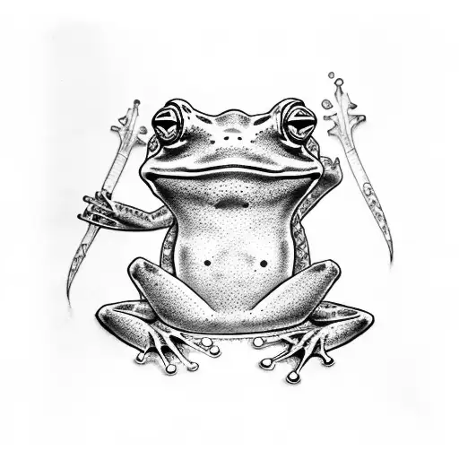ninja frog tattoo design idea