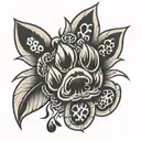 rabbit paw print tattoo design idea