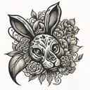 rabbit paw print tattoo design idea