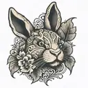 rabbit paw print tattoo design idea